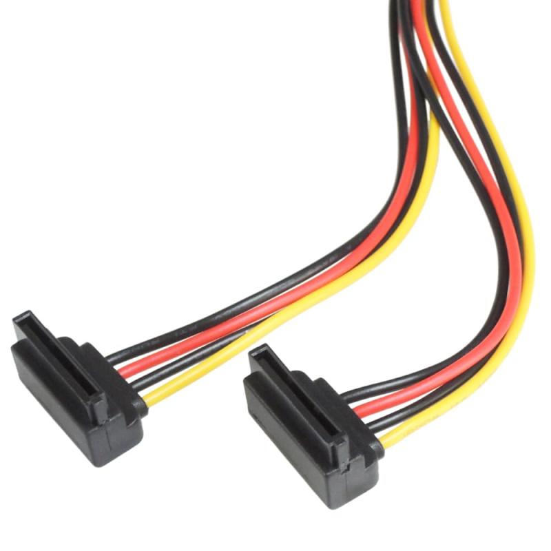 KAUMO SATA電源ケーブル 2分岐 SATA電源(メス L字型)×2 - SATA電源(オス)