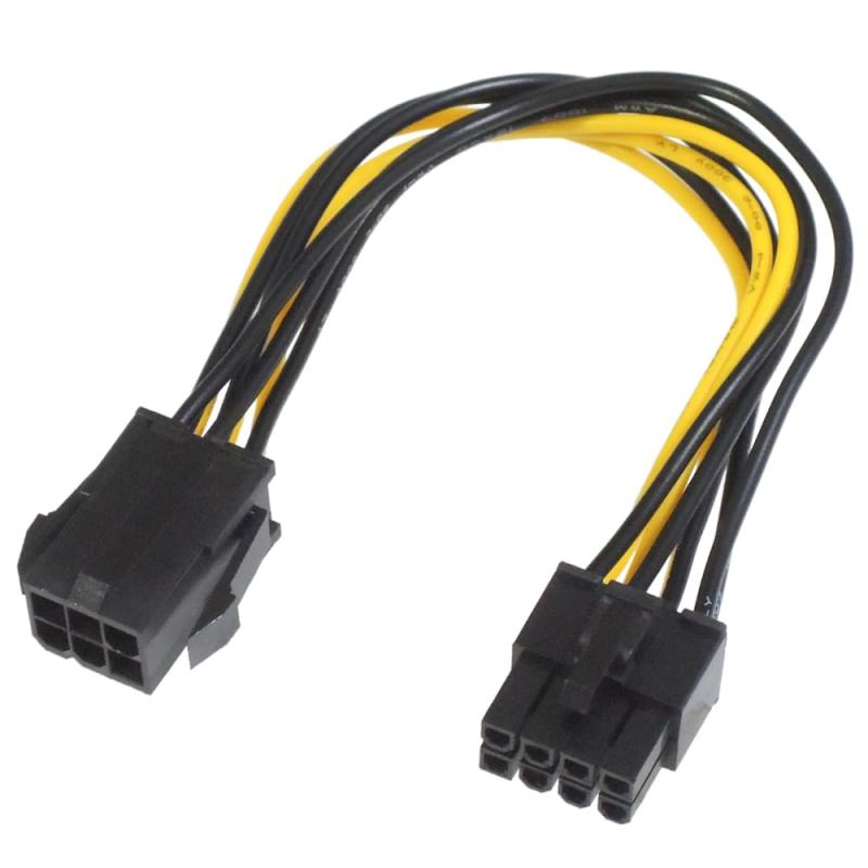 KAUMO PCIe 8�ԥ�(����) - PCIe 6�ԥ�(�᥹) �Ѵ� ����ե��å��ܡ��� ����Ÿ� �Ѵ������֥� (20cm)