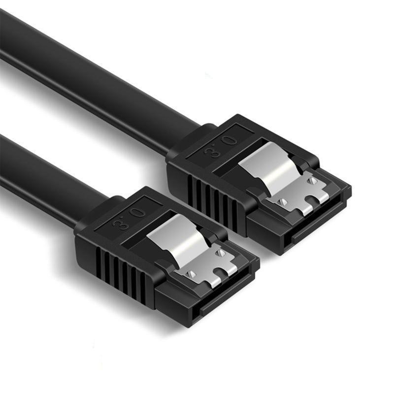 SATAケーブル (ストレート型)50cm SATA3.0ストレート型コネクタ 6Gbps 対応 SSD/HDD/CDおよびDVDドライブ用SATA-ブラック
