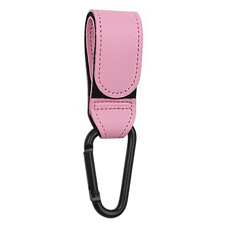 ベビーカー フック カラビナ バギーフック 合皮 PUレザー製 ベビーカー荷物掛けフック マジックテープ..