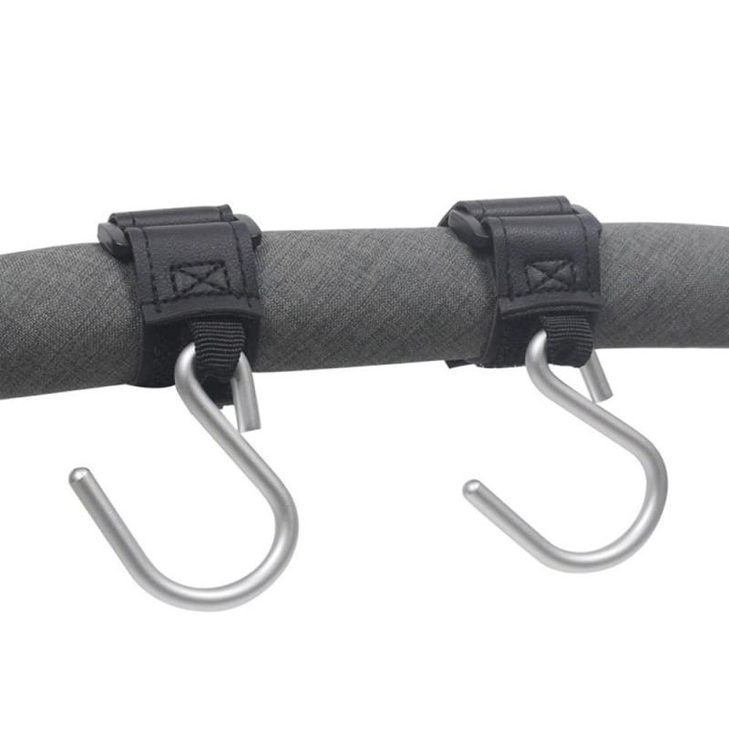 ベビーカーフック 2本入り バギーフック カラビナ ベビーカー マジックテープ式 マルチフック 荷物フッ..