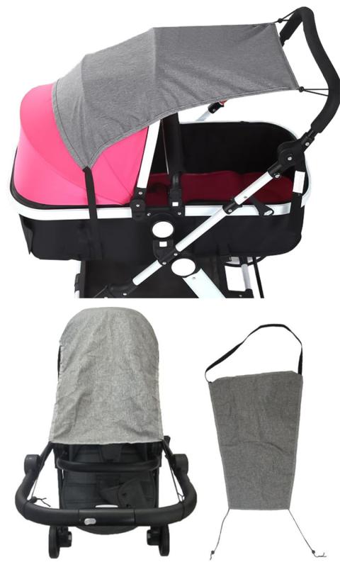 【villageriver】ベビーカー 日除け サンシェード 日除けカバー 日差しよけ 日よけ 取り付け簡単 収納袋付き