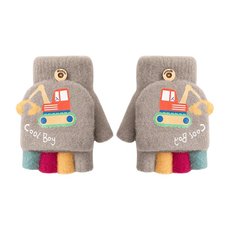 [Kingsiely] 子供用 手袋 キッズ グローブ 可愛い 5本指 ミトン手袋 半指 ミトンフード付き スマホ対応 赤ちゃん 男の子 女の子 厚手 防寒 暖かい 通園 通学 旅行 自転車 お出かけ アウトドア プ