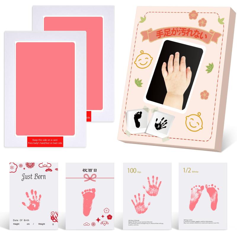 Noosuna【汚れない 手形スタンプ 赤ちゃん】 手形 足形 キット 大判サイズ 100日祝い 出産祝い 記念 ギ..