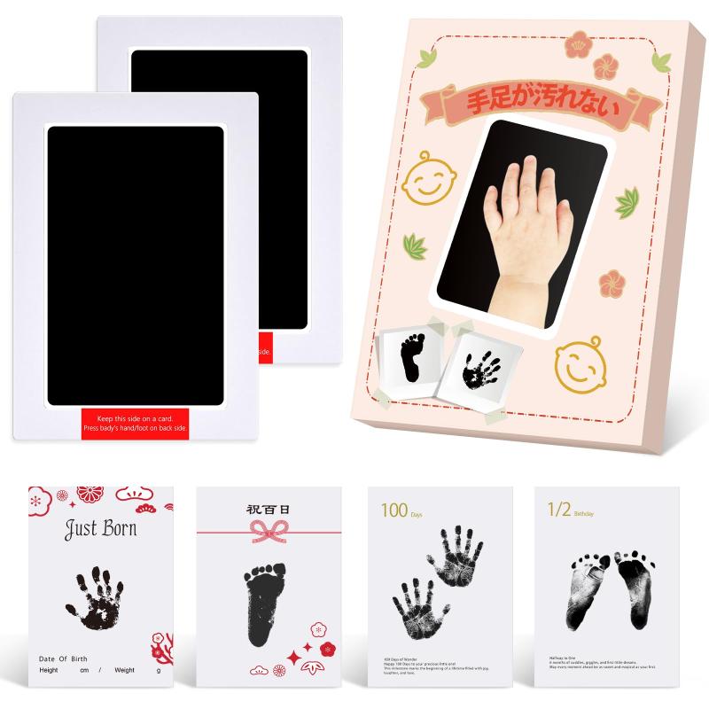 スカイライトのNoosuna【汚れない 手形スタンプ 赤ちゃん】 手形 足形 キット 大判サイズ 100日祝い 出産祝い 記念 ギフト ベビー用品｜アングル2