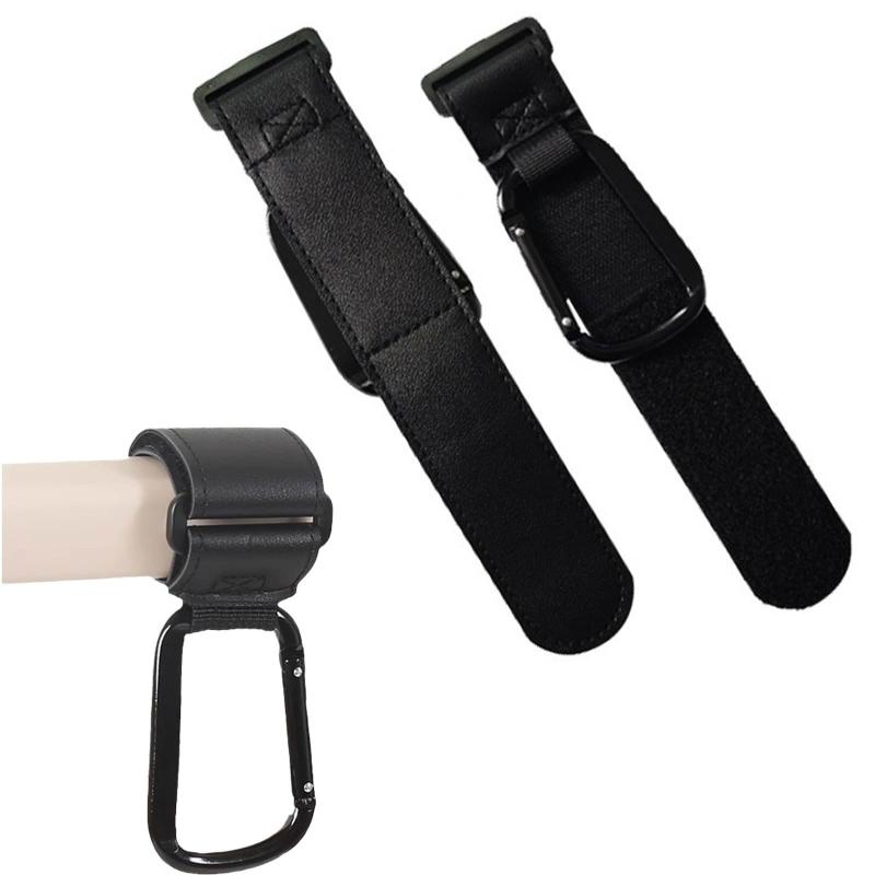 CHANJIF ベビーカー フック 2個 カラビナ バギーフック 合皮 PUレザー製 2個コンビ ベビーカー荷物掛けフック 調整可能 ベビーカー 自転車 バイク用 ブラック【商品仕様】ベビーカーフック2個入れ、ブラック。【サイズ】レザー＆マ...