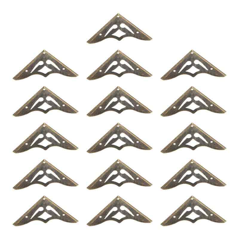 コーナープロテクター アンティーク調 コーナー 金具 ボックス 木箱 宝石箱用 装飾 DIY コーナー保護 16個入り