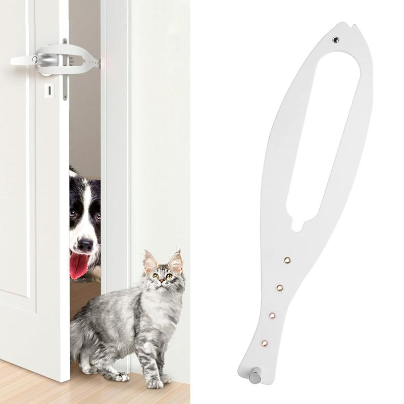 猫 ドア ペット出入り口 ギャップリミッター 日常の換気 固定 取付簡単 ストラップ ドアストッパー 補助 開閉装置 穴あけ不要 室内(ホワイト)...
