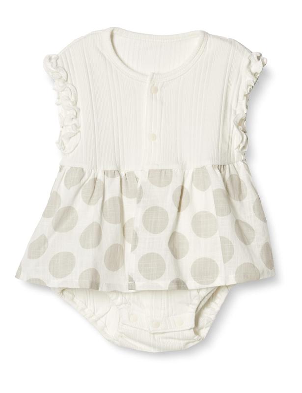 [キッズズー] スカート付Tオール テレコドット柄スカートオール ベビー