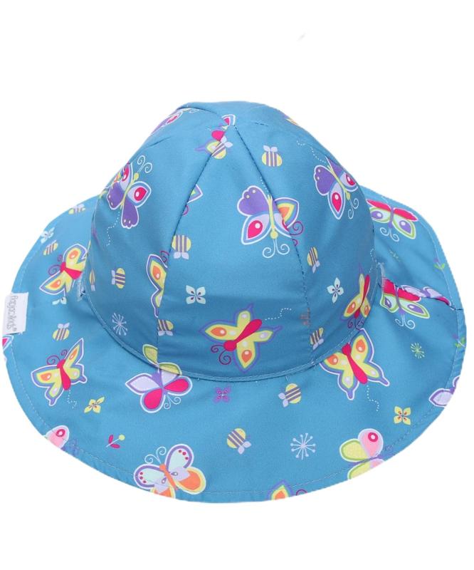 [フラップジャックキッズ] リバーシブルチューリップハット UVカット率99% コットン100% ストラップ付き 子供 帽子 男の子 女の子 ボーイズ ガールズ 外遊び 外出 おでかけ 日よけ【日本正規