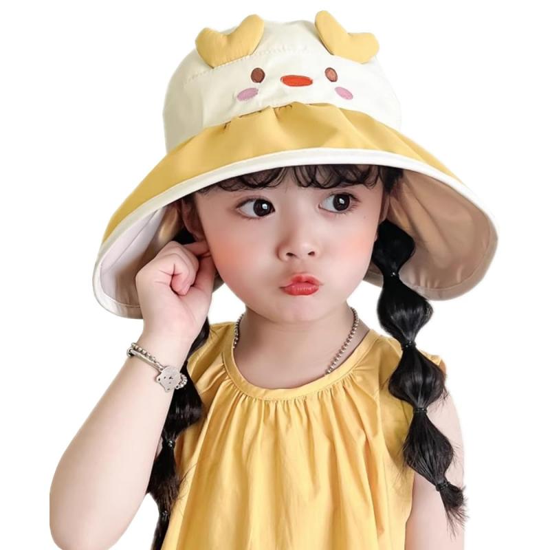 [Getrays] ハット キッズ かわいい ベビー 子供用 サンバイザーハット つば広・UVカット・サイズ調節・風飛び防止 日焼け防止 日除け帽子 通気速乾 トップなし 春夏秋 通園/通学/外遊び 折りた