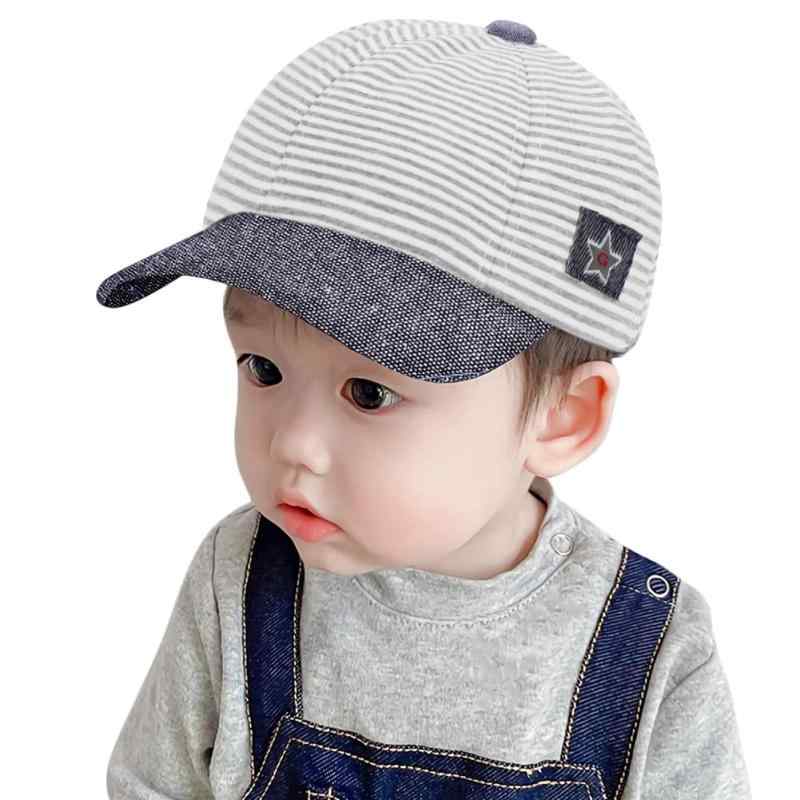 [ITODA] ベビー帽子 キャップ 綿 ストライプ 星刺繍入り 野球帽 3-12ヶ月 赤ちゃん 子供ハット 春夏秋 かわいい 通気性 吸汗速乾 調整可能 新生児 男の子 女の子 帽子 キッズ お出かけ 出産祝い
