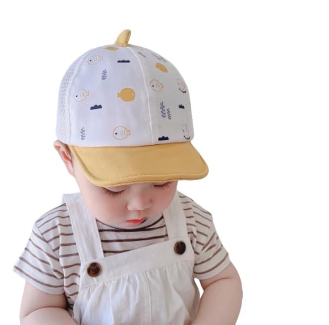 [ITODA] サメ ベビー帽子 サンハット 夏用 0-10ヶ月 赤ちゃん帽子 通気性 UVカット メッシュキャップ 2way使い方 キッズ 新生児 野球帽 日よけ帽 女の子 男の子 つば広い 日焼け止め サイズ調整