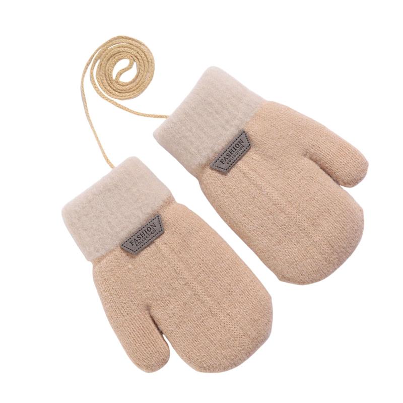 [Umeloeo] キッズ 手袋 ベビー ニット グローブ 可愛い おしゃれ あったか 裏起毛 厚手 ミトン 冬物 紐付き 防寒 防風 お出かけ 雪遊び 通園 通学 小学生 子供 男の子 女の子 1-8歳