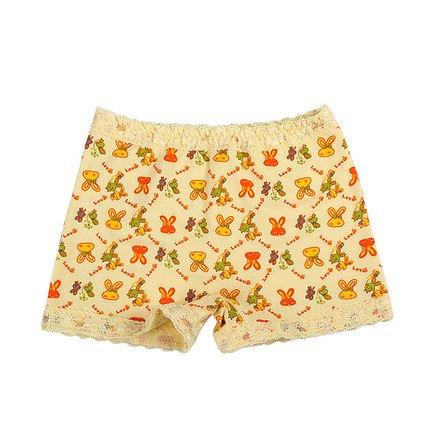 ウサギのパターンの女の子の下着二重のランダムな2つの綿100％の綿 (M)