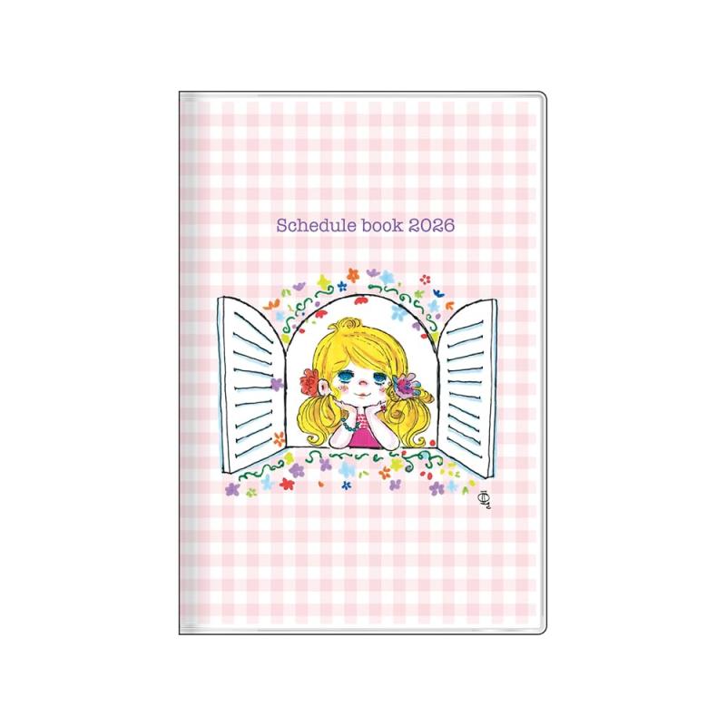 サンスター文具(Sun-Star Stationery) 水森亜土 グッズ キャラクター手帳 2026年 月間B7 ピンク S2959232