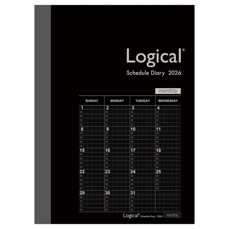 Rakuten - ナカバヤシ 手帳 2026 ロジカルダイアリー 月間ノートタイプ A6 ブラック NS-A602-26BD