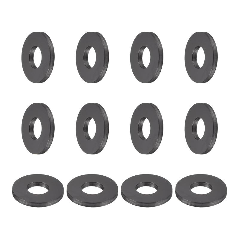 Rakuten - PATIKIL ナイロン 平 ワッシャー 12個セット 内径 0.31インチ 外径 0.75インチ 厚さ 0.08インチ プラスチック シール ガスケット リング 平 スペーサー 配管 蛇口 ホース 用 黒