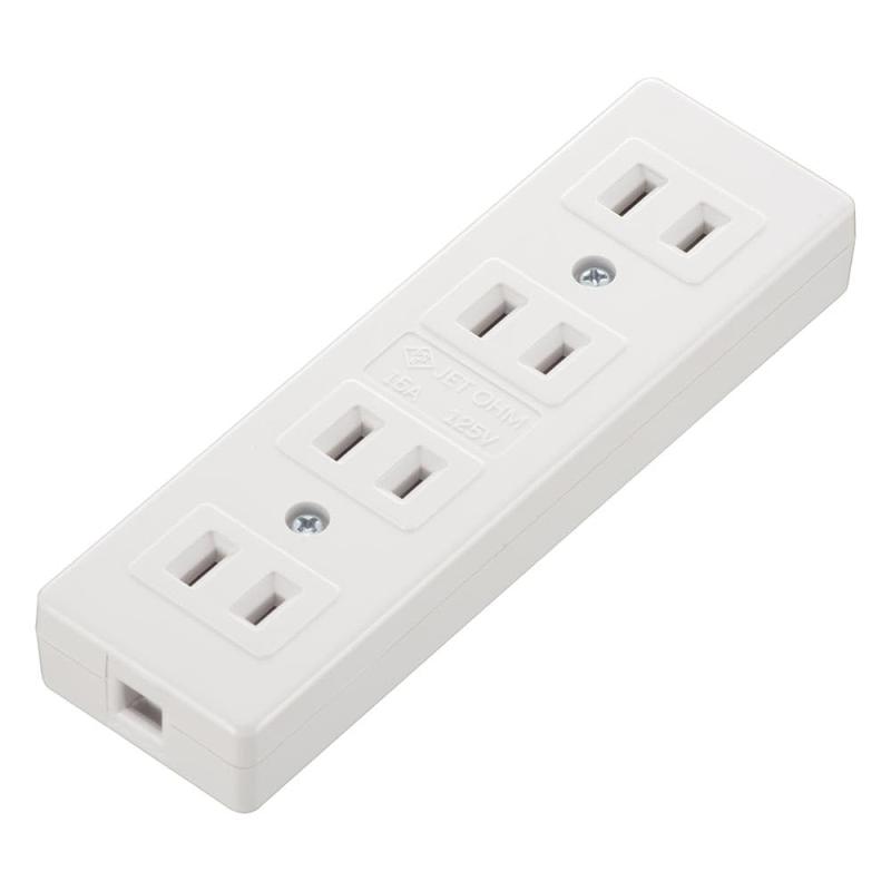 乐天商城 - オーム(OHM)オーム電機 電源タップ 4口テーブルタップ 白 HS-HLTT4/W 06-5389