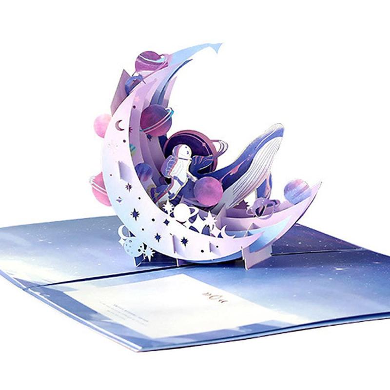 moin moin 飛び出す 3D メッセージ カード 桜 封筒付/きらきら 美麗 美しい 花 フラワー イラスト 2410me350