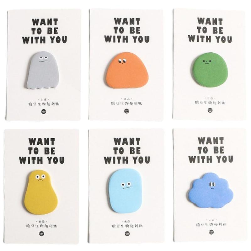 moin moin 付箋 ふせん メモ 6種 セット 徳用 合計 180枚 スライム 顔文字 カラフル かわいい スライム いきもの アニマル ぷにぷに おもしろ | スケジュール 手帳 手紙 デコレーション 2311po121 skylight-10684004 スカイライト パッケージ画像