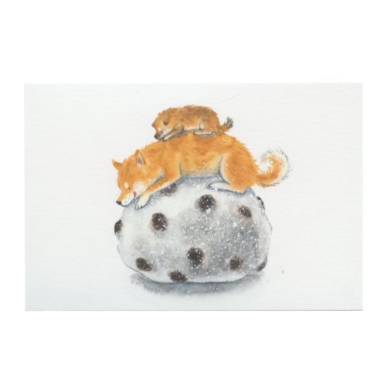 村田夏佳 しばいぬとおやつ ポストカード【豆大福】かわいい C03-PU-75