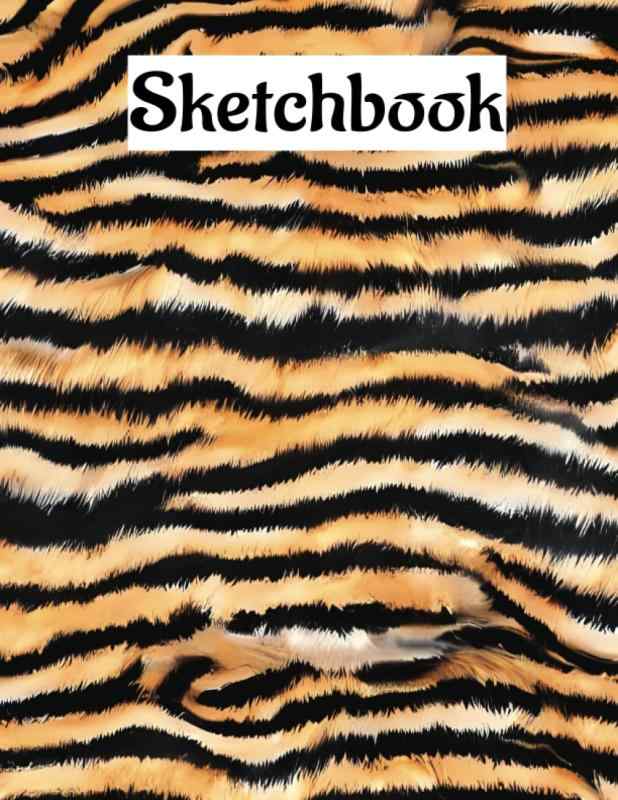 A4 Tiger Stripes Blank Sketchbook for drawing or notes: 50 page 8.5x11"