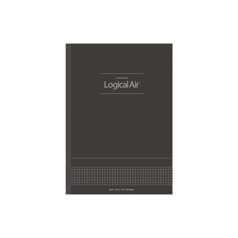ナカバヤシ ロジカルエアーノート A4/方眼5mm/80枚 ブラック ノ-A405S-D