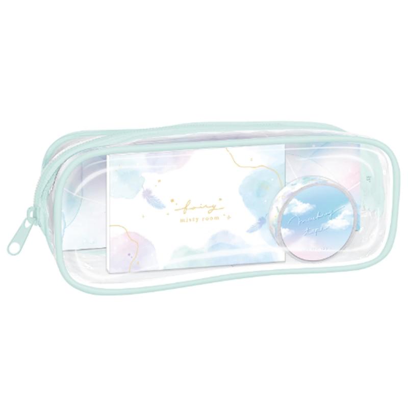 [Q-LiA] ペンケース クーリア 文房具セット クリアペンポーチ文具ギフトセット skylight-10644035 スカイライト パッケージ画像