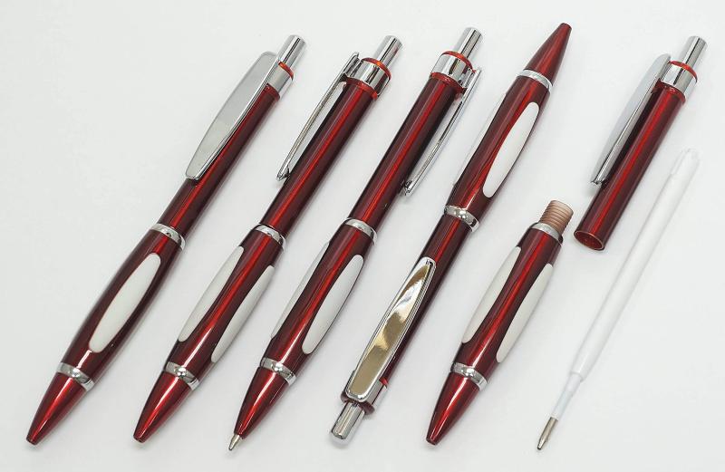 チャック式コンパクトペンケース タッチペンとメタルスコーピィオン・ショッキングボールペンセット 赤 T23-S708-B989A-R