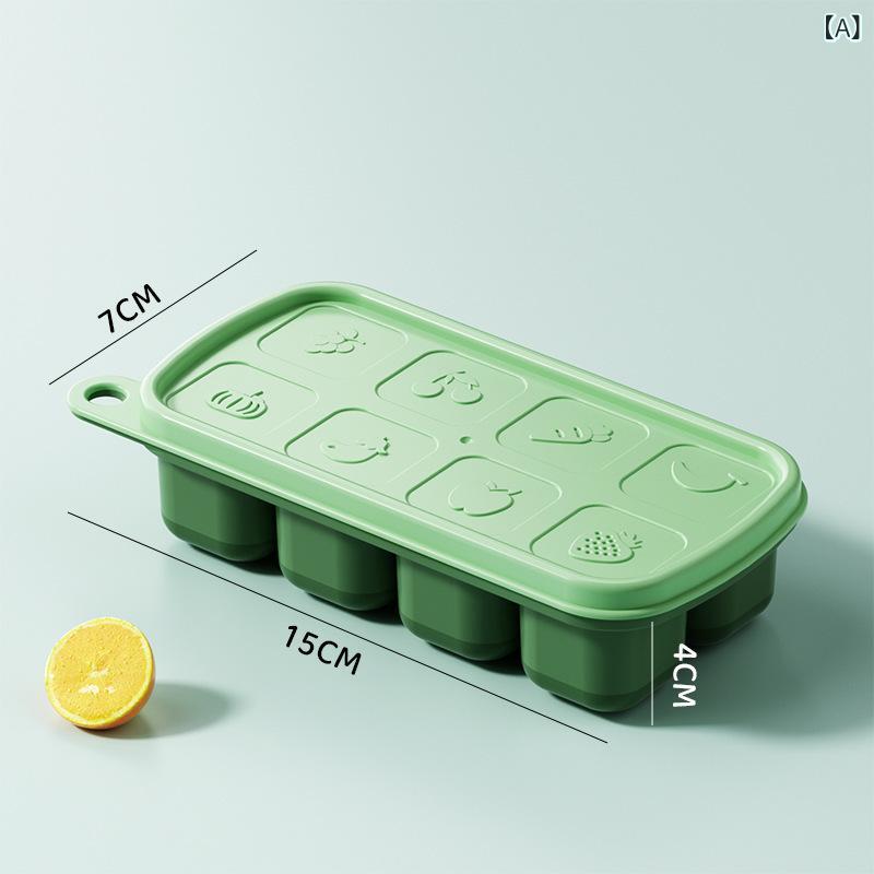 食品 グレードの ベビー フード 用 シリコン 製 家庭 用 製氷 皿、 蓋 付き多 格子 急速 冷凍 製氷 皿