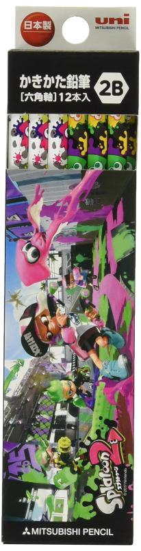 三菱鉛筆 鉛筆 スプラトゥーン2 STS2 2B 1ダース 紙箱 K56242B