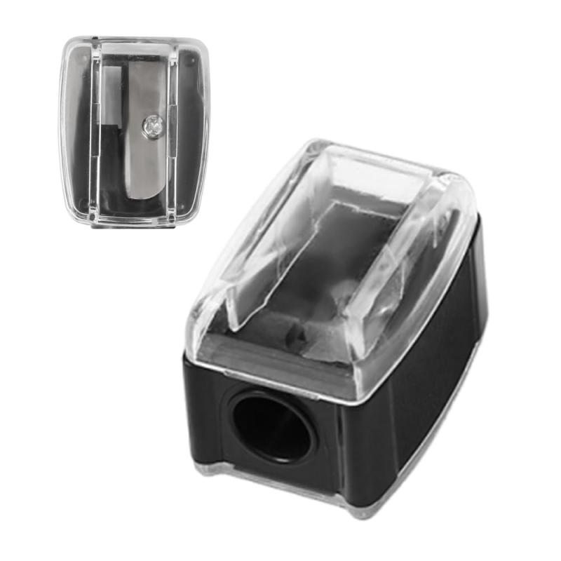 鉛筆削り 手動鉛筆削り シングルホール 手動アイブロウペンシル削り カバー付き 子供 大人 学生 学校 クラス 自宅 オフィスに最適