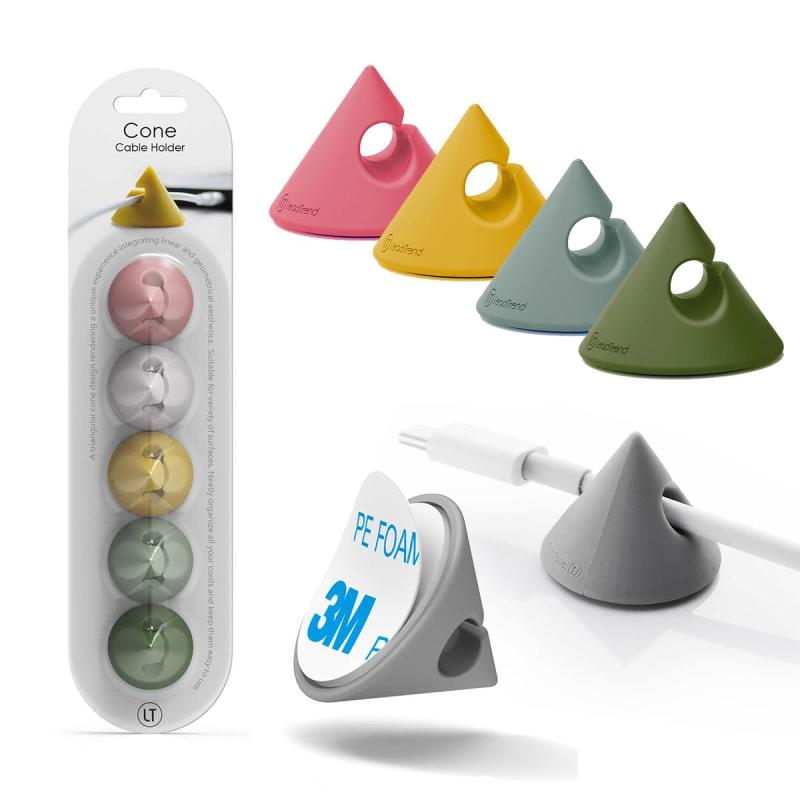 リードトレンド ケーブルホルダー CONE シリコン製 ケーブルクリップ コードクリップ 5個入り