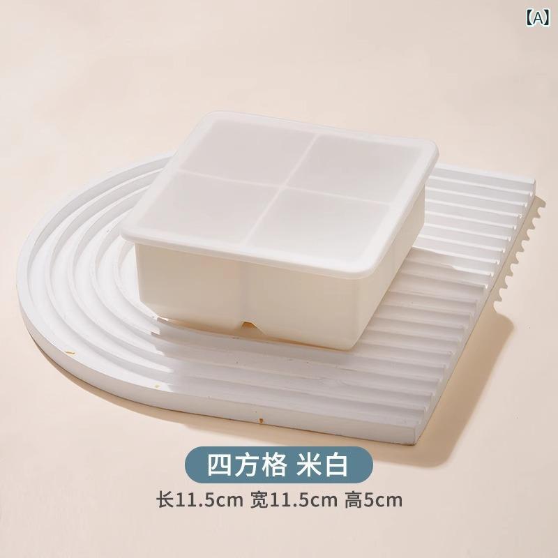 Other - 工場 直販 食品 グレードの ソフト シリコン 大型 製氷 皿 家庭 用 冷蔵庫 角 氷 大型 アイス キューブ 蓋 付き 製氷 型 ボックス