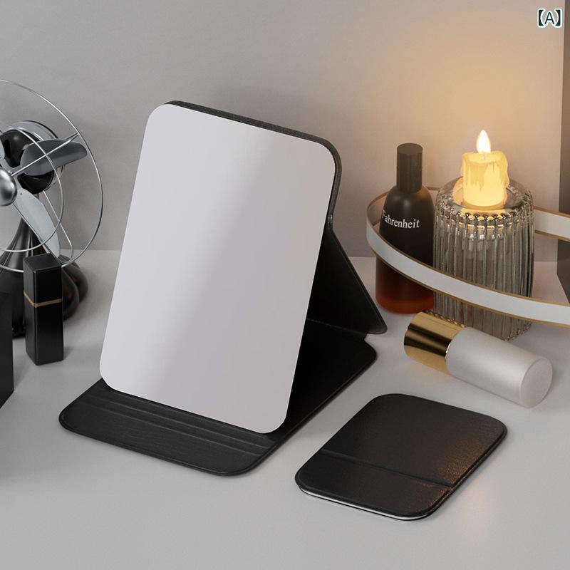 2個セット折りたたみ 小型 ミラー 化粧 鏡 ポータブルデスクトップスタンド 学生 寮 化粧 テーブルミニポータブルホーム製品カテゴリー: 折りたたみミラーブランド: 他のインポートするかどうか: いいえフレーム素材: PU/PS/PVCレ...