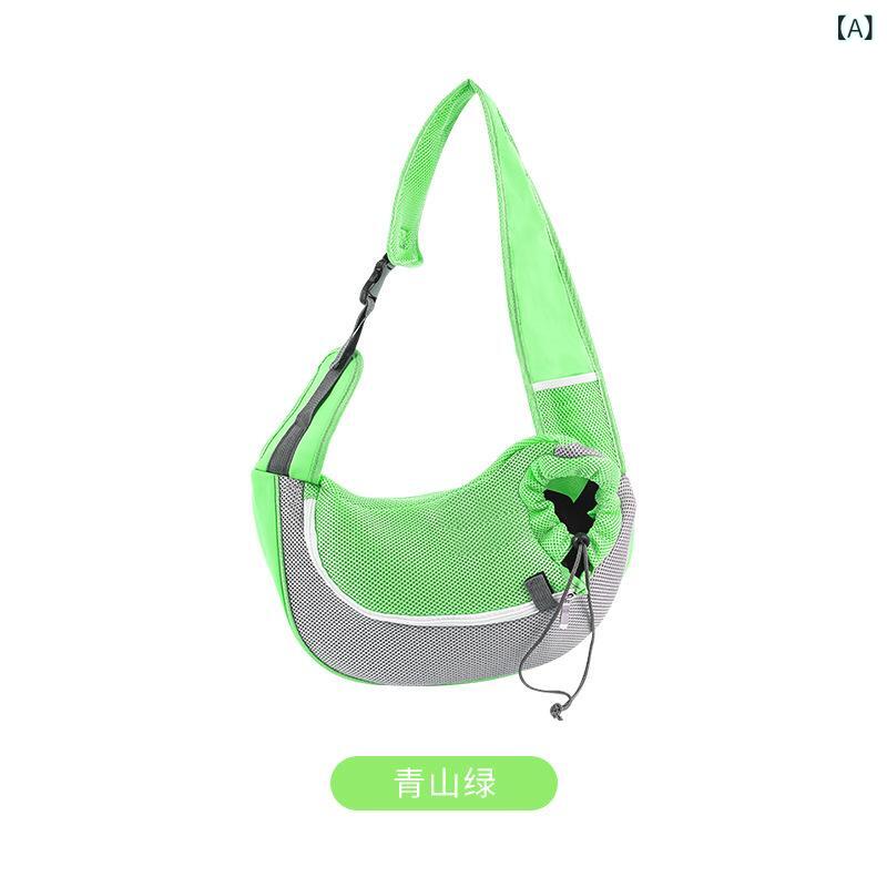 ペットクロスボディバッグ、 ポータブル メッシュ 通気 性 ショルダークロスボディペットバックパック、 外出 用大 容量 猫と 犬の バック パック(x2)