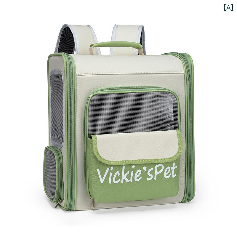 卸売 新型 おしゃれな 配色 ペット バッグ 車載 用 ポータブル ペット 猫 用 バッグ 外出 用 透明大 容量 リュックサック
