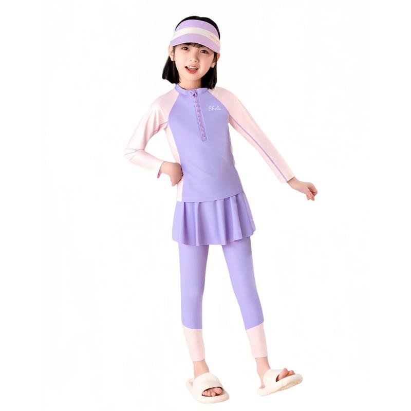 Rakuten - [Suerba] 水着 女の子 2点セット セパレート ラッシュガード キッズ 子供 水着 長袖 UV対策