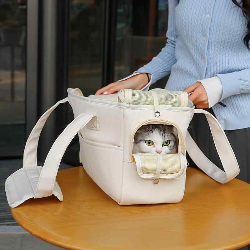 オール シーズン 対応の 通気 性の ある ポータブルショルダーペットバッグ、 猫 バッグ、 犬 バッグ、 耐 摩耗 性、 傷 防止、 外出 用 輸送 猫 バッグ