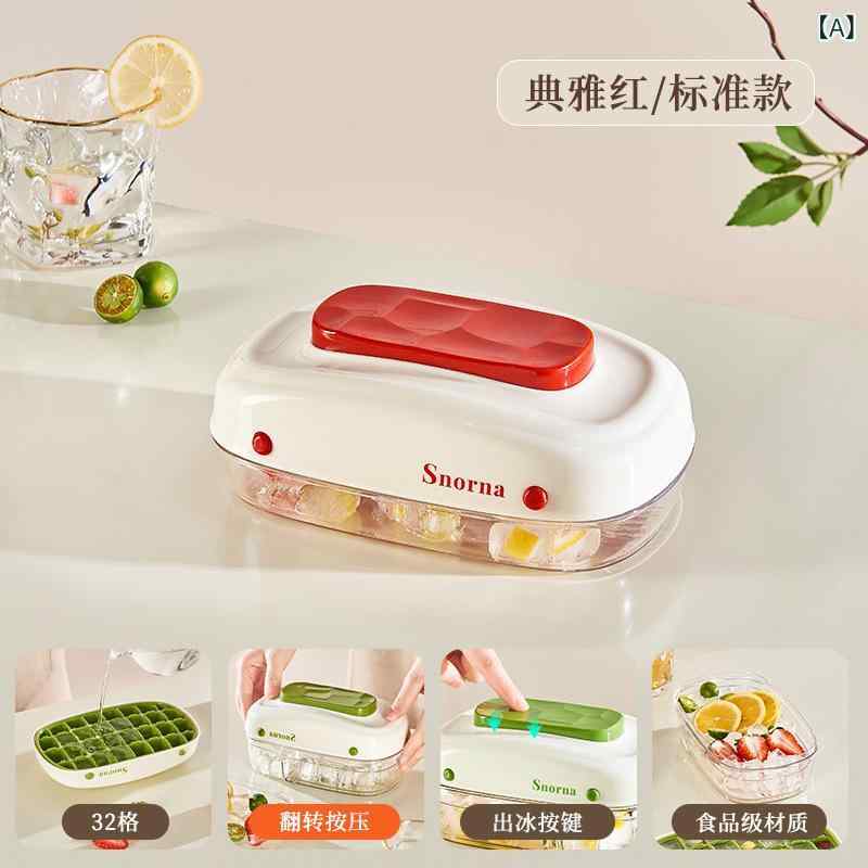 氷 格 押圧 引き出し 式 氷 金 型 家庭 用 蓋 付き シリカゲル 製氷 箱 脱 型 急 凍 蓋 付き 製氷 箱
