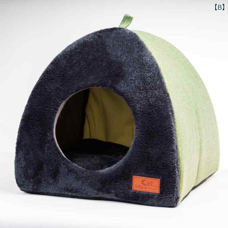 猫の 巣 冬の 保温 三角形の 厚い 立体 閉...の紹介画像2