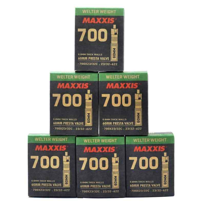 Maxxis Welter Weight 700x23-32C 60mm Bike Inner Tube Presta FV, 6 Pack, STB2213-6