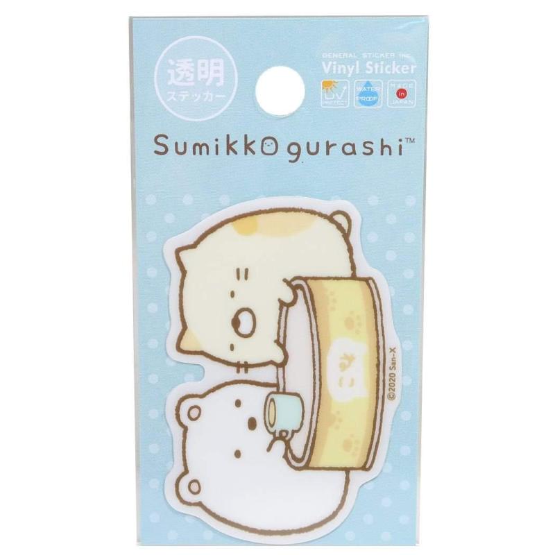 すみっコぐらし[防水 ステッカー]ダイカット 透明 ステッカー/SU-80 サンエックス自転車やパソコンいろんなところに貼って楽しい防水ステッカーデザイン/デコレーション/シール/手帳/ステッカーおしゃれ シール デザイン 文具 文房具 新入学 新学期
