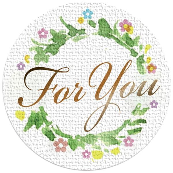 ギフトシール リーフ柄 直径3.2cm 50枚（5シート） 日本製