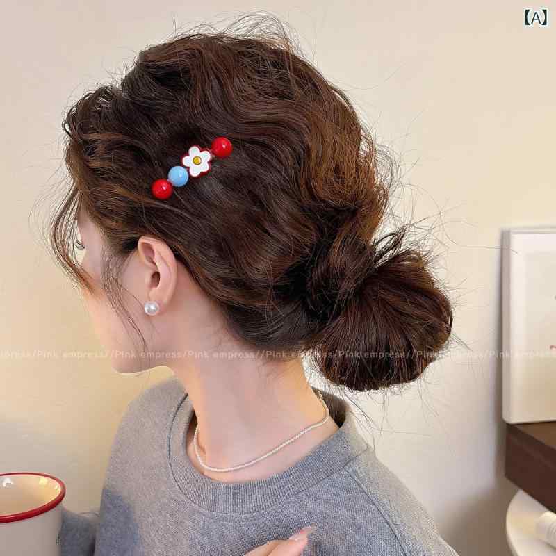 クリーム 色の ヘア ピン、 かわいい ドーパミンヘアクリップ、 甘い ガーリーハートヘアピン、 リボンカモノハシクリップ