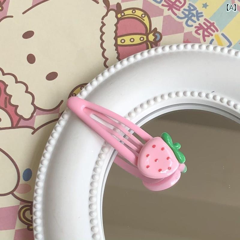 Other - 漫画 イチゴ bb クリップ ガーリーハートスウィートガールサイドクリップイン多 用途 かわいい 前髪 サイドクリップヘアピン