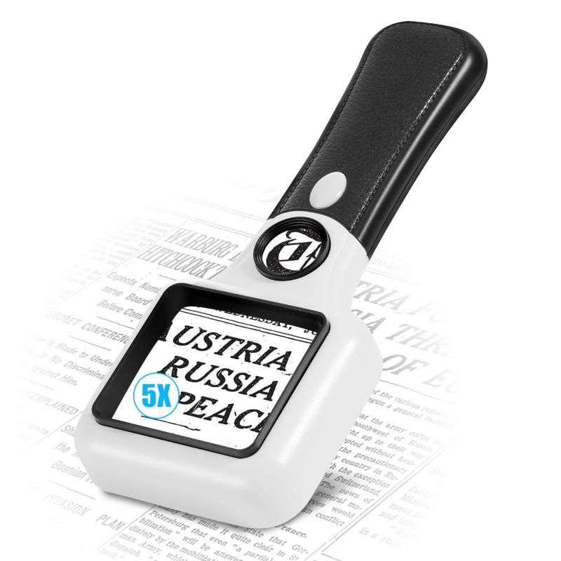 MoKo ルーペ 手持ちルーペ LED付き USB充電式 虫眼鏡 拡大鏡 高倍率 デュアルレンズ 読書用拡大鏡 ハンドヘルド 光学ガラスレンズ 耐衝撃 新聞 コンパクト 携帯便利 細かい作業 昆虫/植物観察