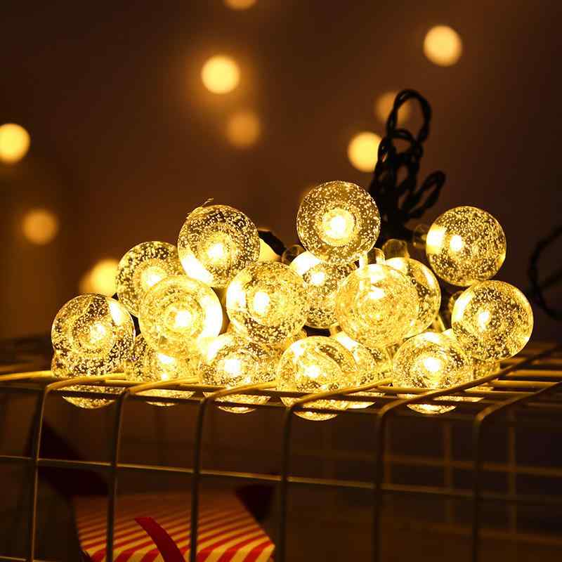工場 直販 アマゾンソーラーライトストリング 20 LED クリスタルバブルボールウォ...
