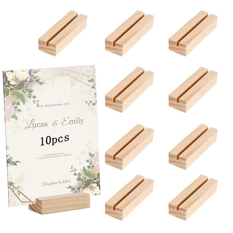 YIXINLYMY 木製 カードスタンド メモス